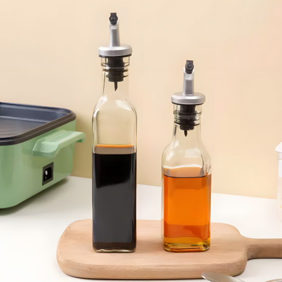 Glass Oil Dispenser 250 ml Set - 2 Pcs